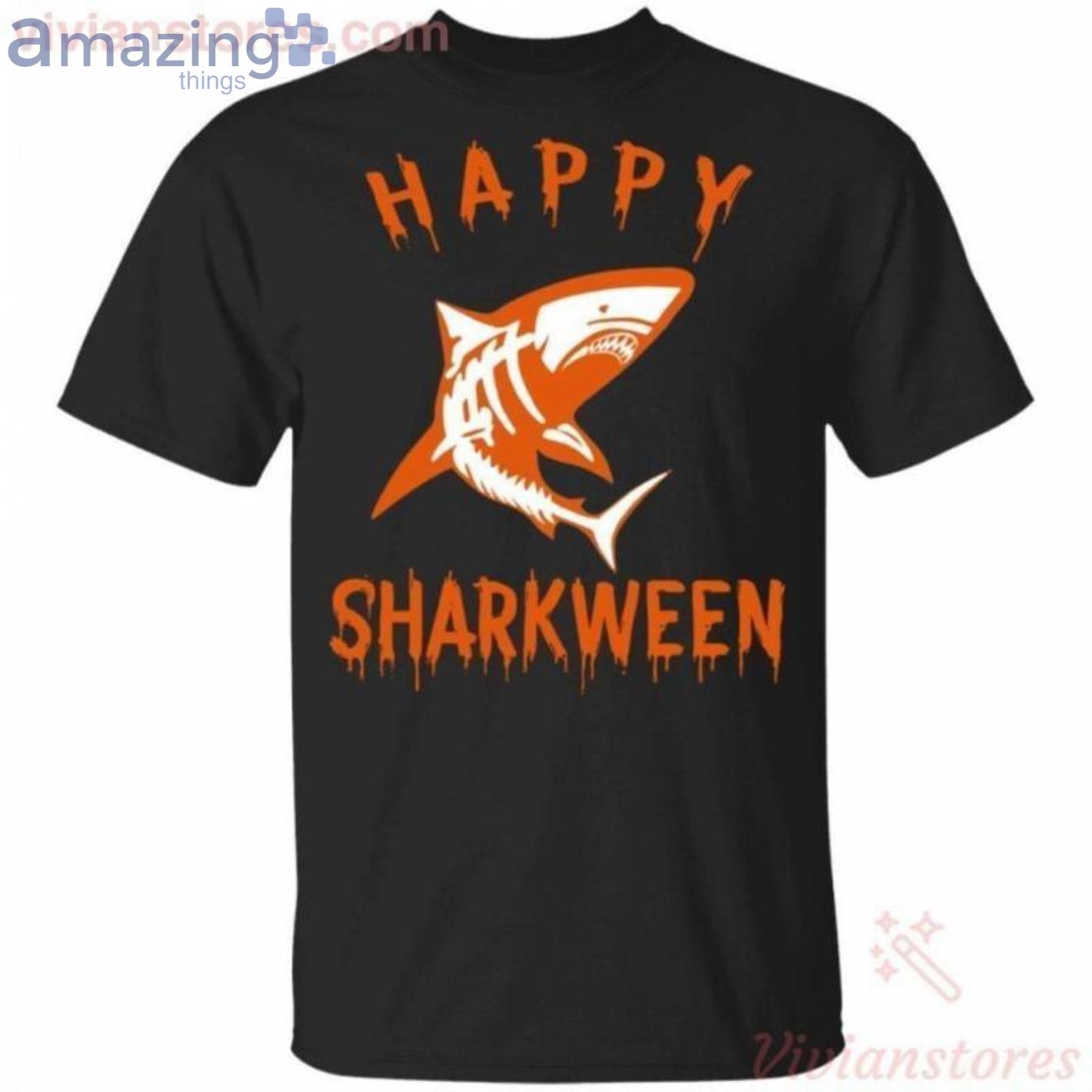 Sharkween Happy Halloween Kids Funny T-Shirt Product Photo 1