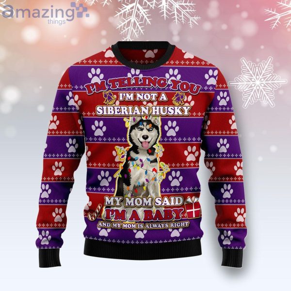 Siberian Husky Baby Christmas Ugly Christmas Sweater Product Photo 1