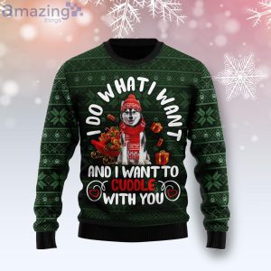 Siberian Husky I Do What I Want Ugly Christmas Sweater Product Photo 1