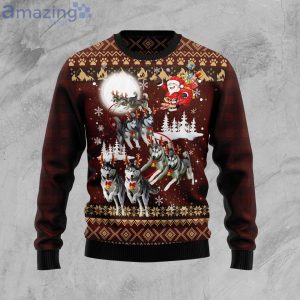 Siberian Husky Reindeers Car Ugly Christmas Sweater Product Photo 1
