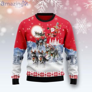 Siberian Husky Santa Claus Ugly Christmas Sweater Product Photo 1