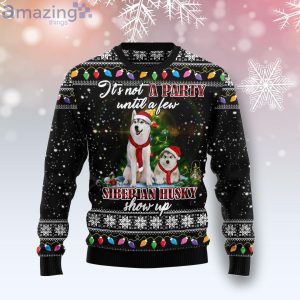 Siberian Husky Show Up Dog Lover Ugly Christmas Sweater Product Photo 1