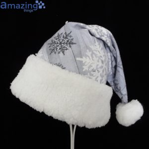 Silver Gray Snowflake Christmas Santa Hat For Adult And Child image Silver Gray Snowflake Christmas Santa Hat For Adult And Child Product Photo 2