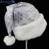 Silver Gray Snowflake Christmas Santa Hat For Adult And Child