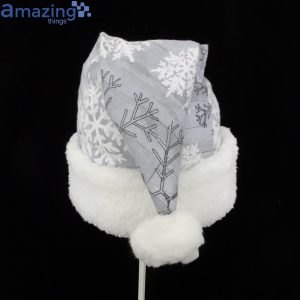 Silver Gray Snowflake Christmas Santa Hat For Adult And Child image Silver Gray Snowflake Christmas Santa Hat For Adult And Child Product Photo 3