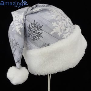 Silver Gray Snowflake Christmas Santa Hat For Adult And Child Product Photo 1