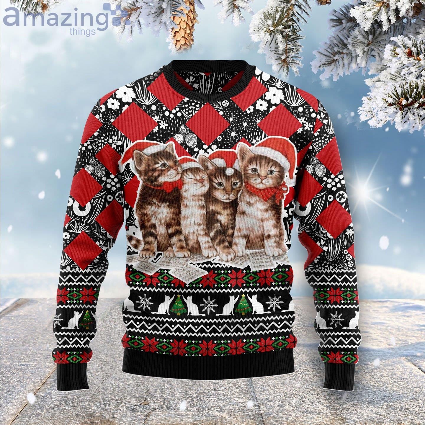 Singing Cats Kitten Cat Lover Ugly Christmas Sweater image Singing Cats Kitten Cat Lover Ugly Christmas Sweater Product Photo 1 Product photo 1