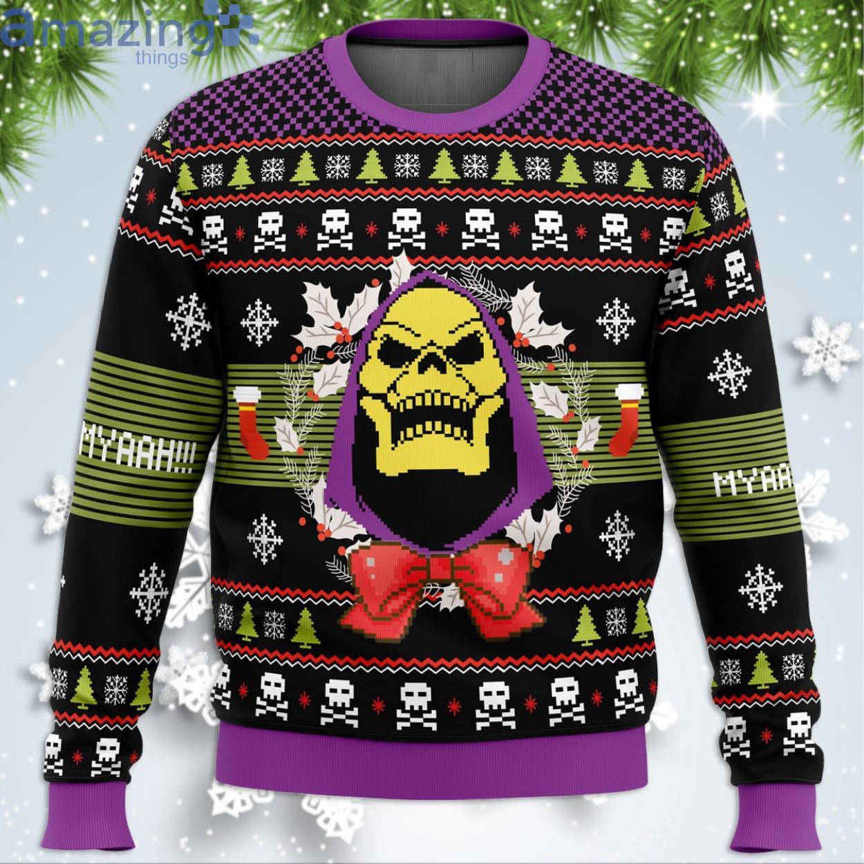 Skeletor Funny Christmas Gift Ugly Christmas Sweater Product Photo 1 Skeletor Funny Christmas Gift Ugly Christmas Sweater Product Photo 1