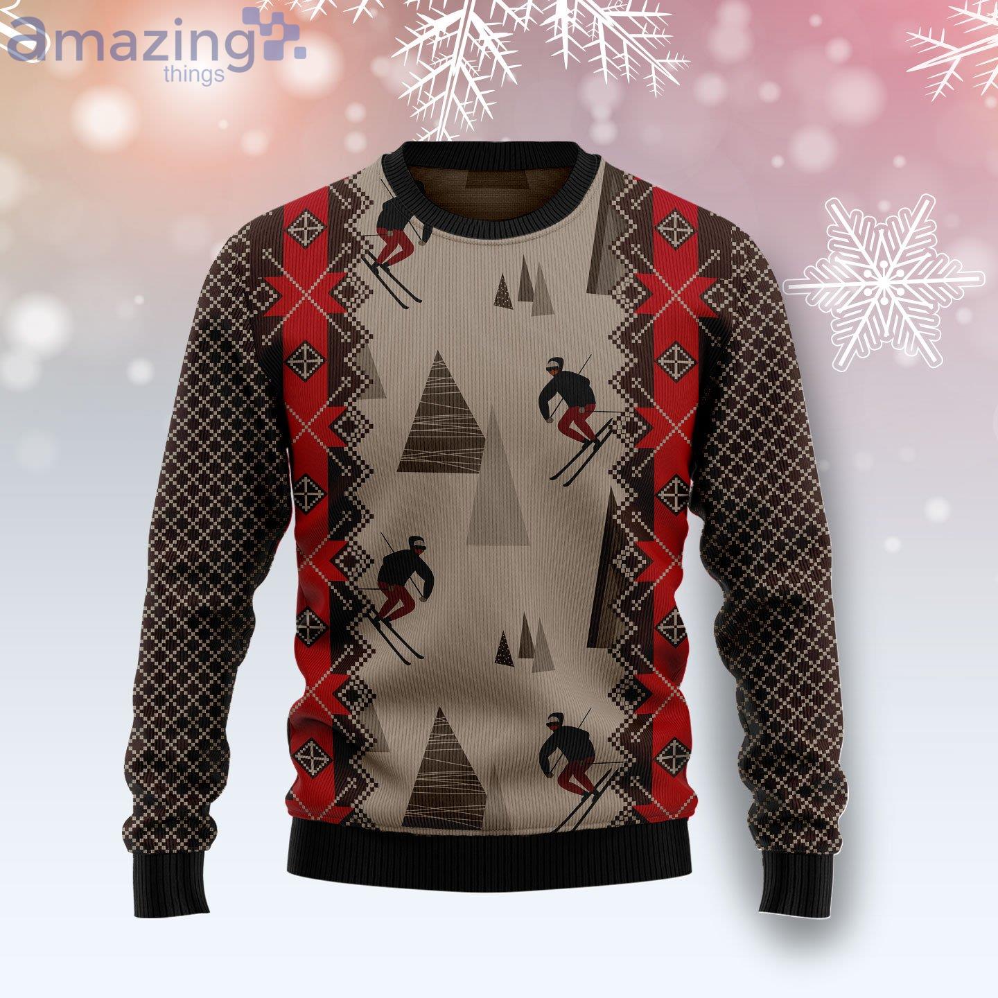 Skiing Beauty Funny Winter Ugly Christmas Sweater image Skiing Beauty Funny Winter Ugly Christmas Sweater Product Photo 1 Product photo 1