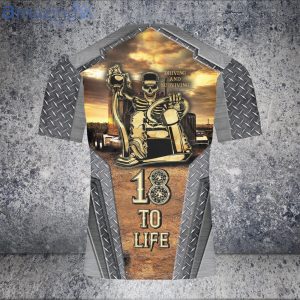 Skull Trucker Driving And Surviving 18 To Life 3D T-Shirt Product Photo 3
