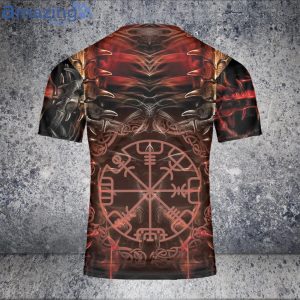 Skull Viking And Backbone Tatoo Unisex 3D T-Shirt Product Photo 2