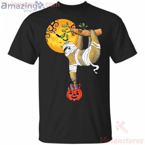 Sloth In Mummy Halloween Funny T-Shirt Product Photo 1