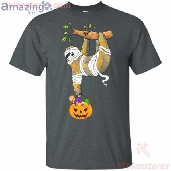 Sloth Mummy Funny Halloween Pumpkin T-Shirt Product Photo 2