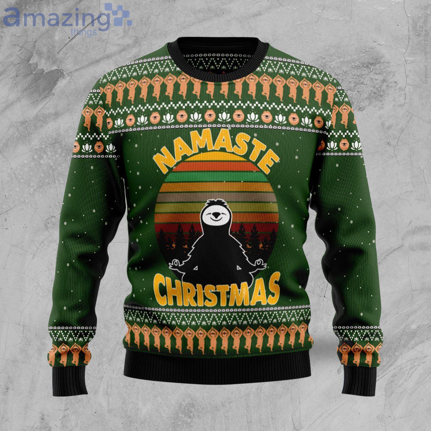 Sloth Namaste Funny Gift Ugly Christmas Sweater image Sloth Namaste Funny Gift Ugly Christmas Sweater Product Photo 1 Product photo 1