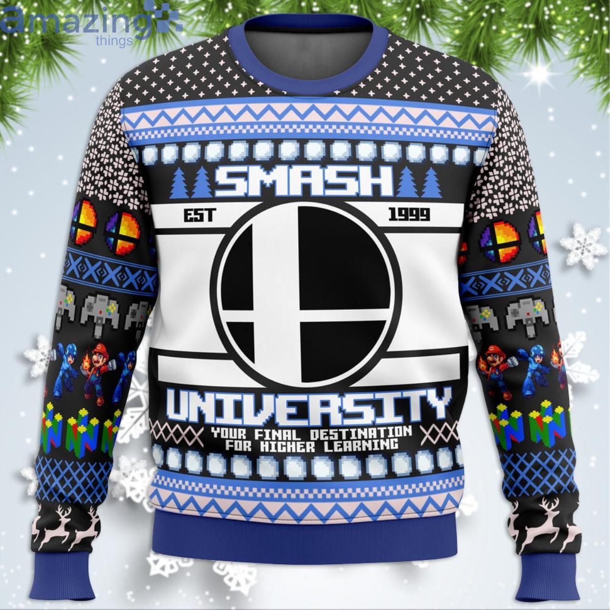 Smash University Funny Christmas Gift Ugly Christmas Sweater Product Photo 1