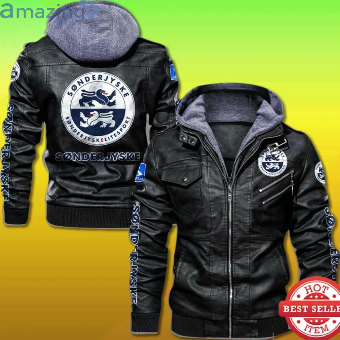 Sønderjyske Fodbold 2D Trending Leather Jacket Product Photo 1 Sønderjyske Fodbold 2D Trending Leather Jacket Product Photo 1