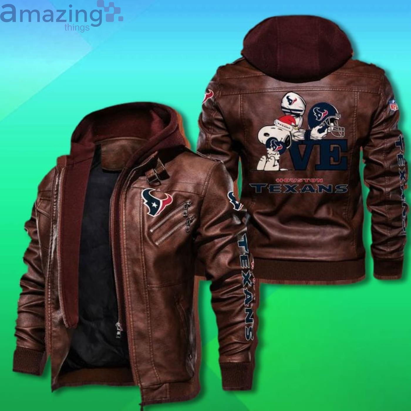 Snoopy Love Houston Texans 2D Trending Leather Jacket image Snoopy Love Houston Texans 2D Trending Leather Jacket Product Photo 2
