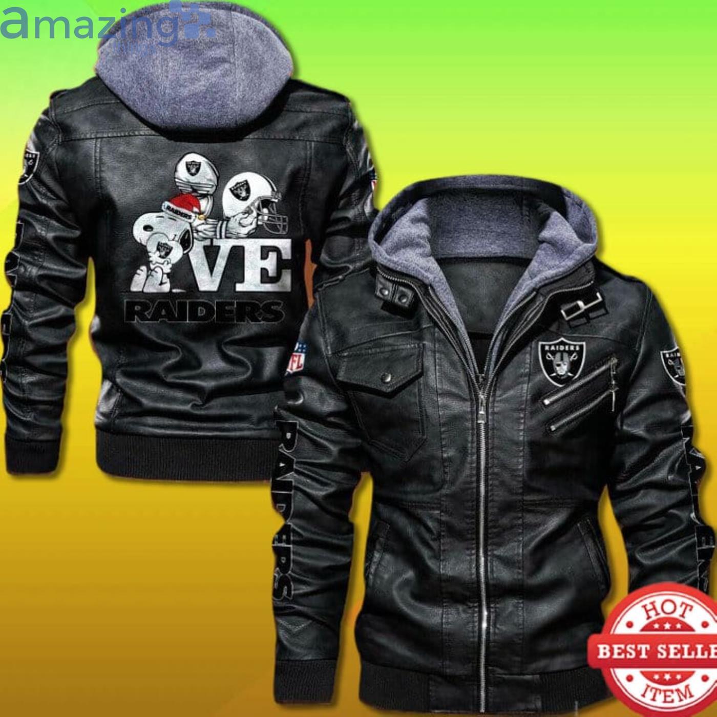 Snoopy Love Las Vegas Raiders 2D Trending Leather Jacket Product Photo 1