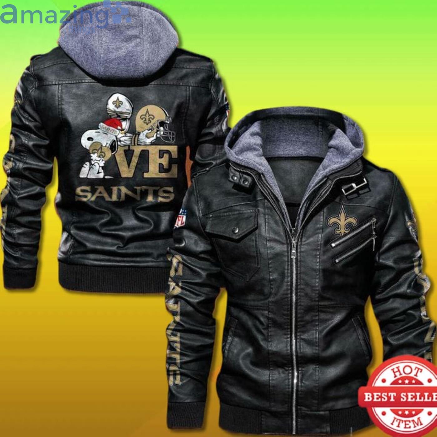 Snoopy Love New Orleans Saints 2D Trending Leather Jacket Product Photo 1