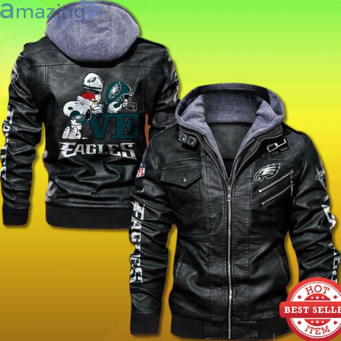Snoopy Love Philadelphia Eagles 2D Trending Leather Jacket Product Photo 1 Snoopy Love Philadelphia Eagles 2D Trending Leather Jacket Product Photo 1