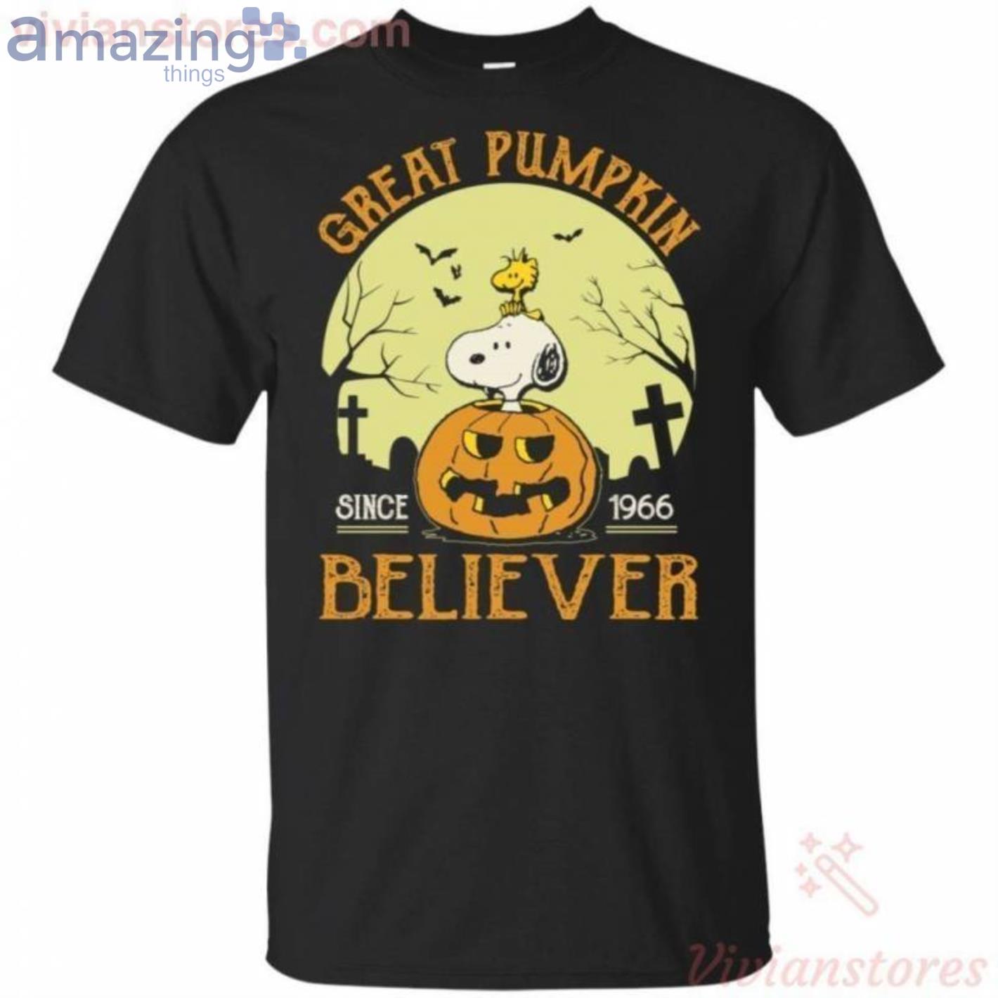 Snoopy Shadow Great Pumpkin Believer Since 1966 Halloween T-Shirt Product Photo 1