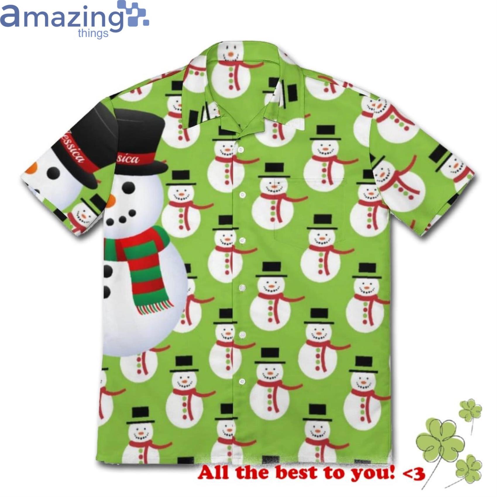 Snowman Custom Christmas Running Tights Hawaiian Shirt image Snowman Custom Christmas Running Tights Hawaiian Shirt Product Photo 2