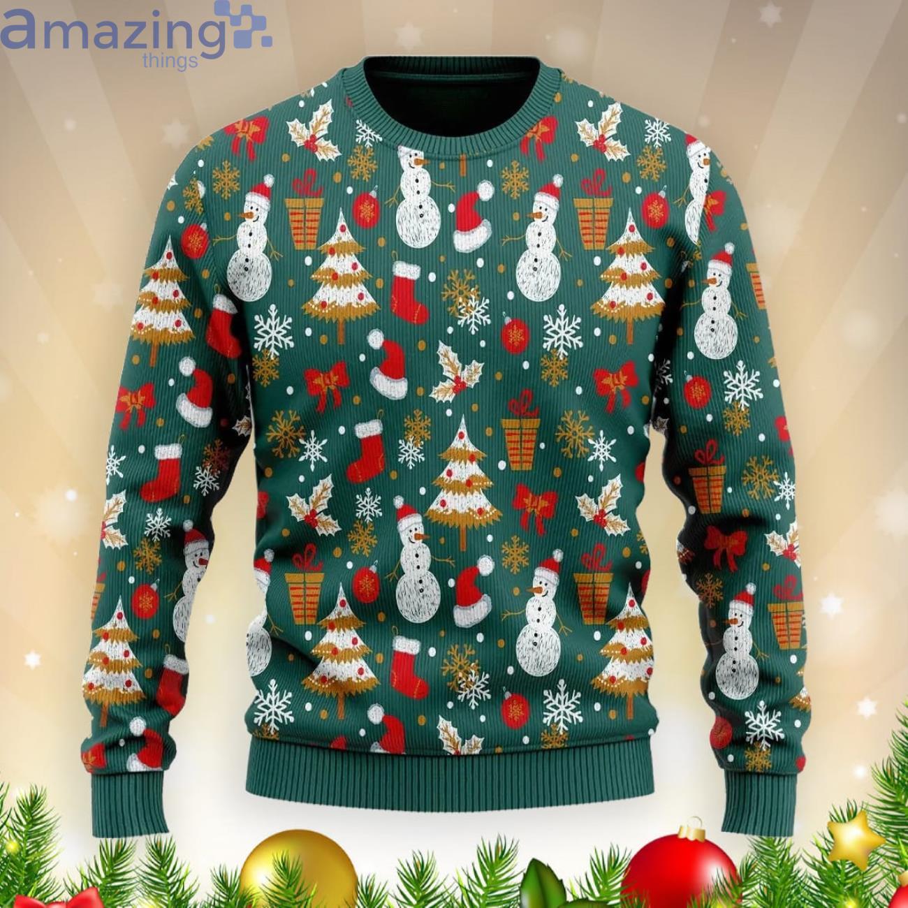 Snowman Merry Pattern Christmas Gift Ugly Christmas Sweater Product Photo 1 Snowman Merry Pattern Christmas Gift Ugly Christmas Sweater Product Photo 1