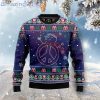 Snowman Peace Sign Tie Dye Ugly Christmas Sweater