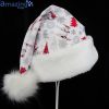 Snowman Pine Tree Snowflower Pattern Christmas Santa Hat For Adult And Child