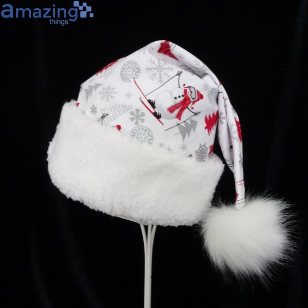 Snowman Pine Tree Snowflower Pattern Christmas Santa Hat For Adult And Child Product Photo 3