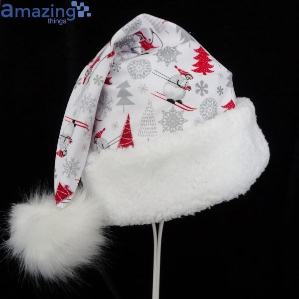 Snowman Pine Tree Snowflower Pattern Christmas Santa Hat For Adult And Child Product Photo 1