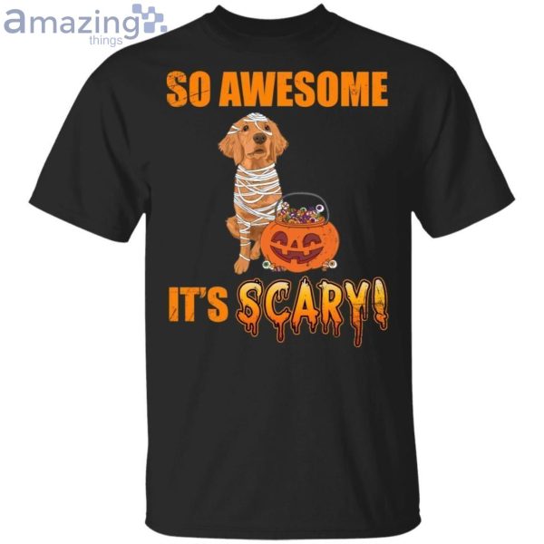 So Awesome It's Scary T-Shirt With Golden Retriever Halloween Product Photo 1