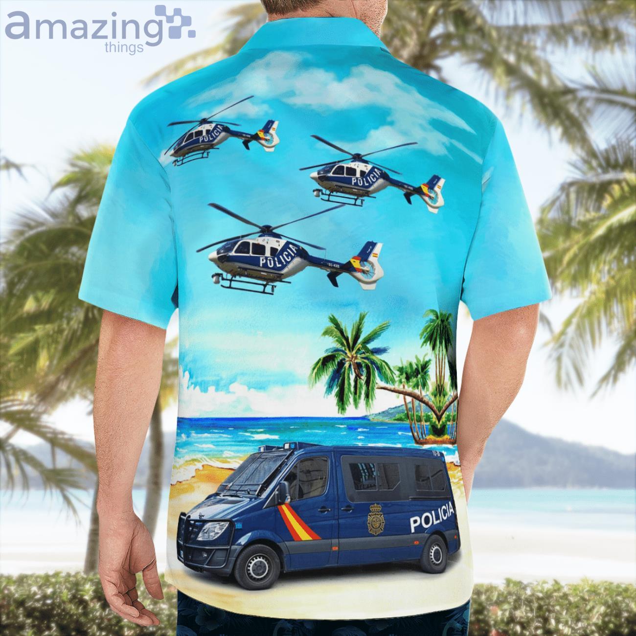 Spain National Police Corps Mercedes Benz Sprinter And Eurocopter Hawaiian Shirt image Spain National Police Corps Mercedes-Benz Sprinter And Eurocopter Hawaiian Shirt Product Photo 2