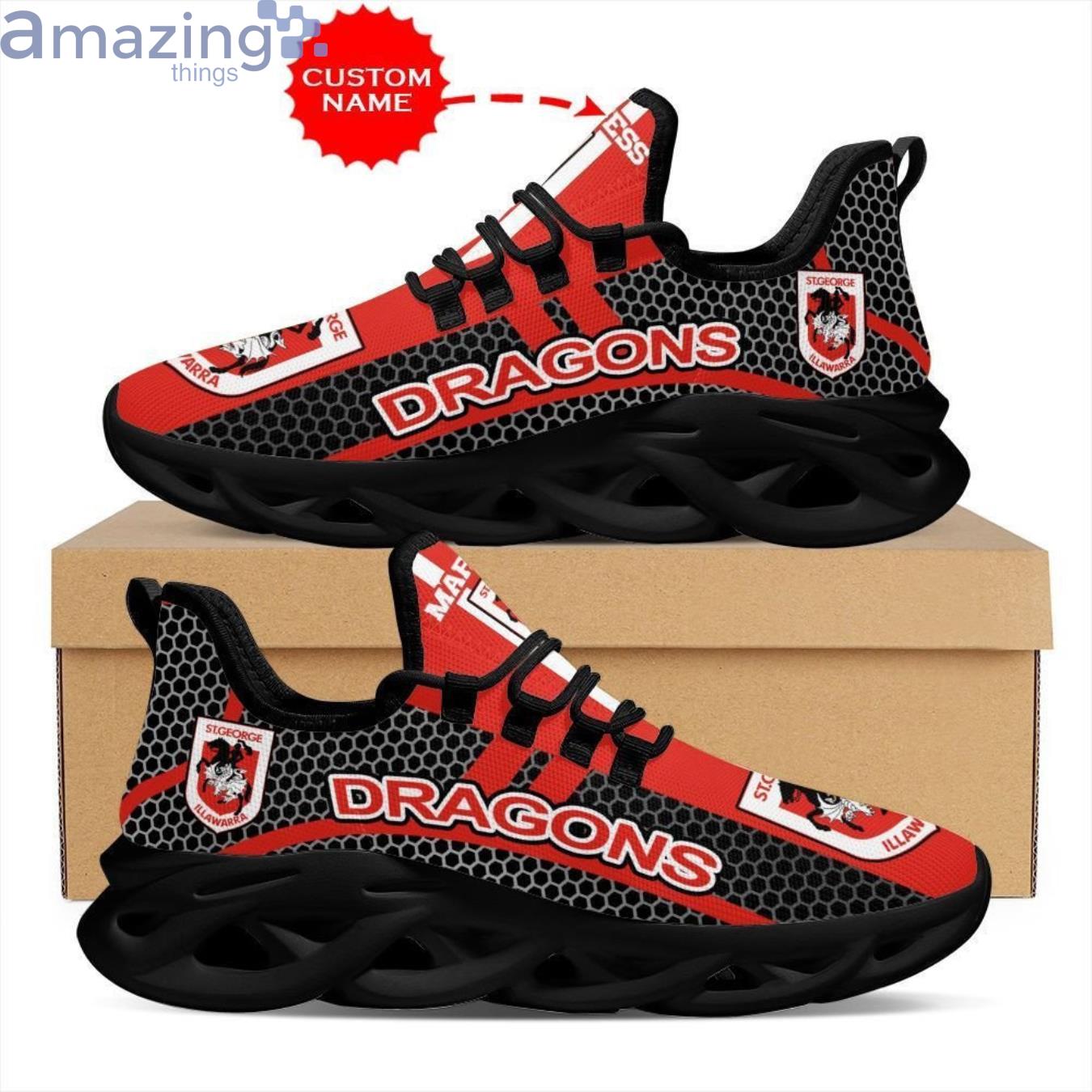 St George Illawarra Dragons Max Soul Sneaker Personalized Name Product Photo 1