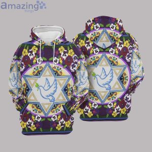 Star Of David Flowers Pattern All Over Print 3D Hoodieproduct photo 2