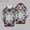 Star Of David Flowers Pattern All Over Print 3D Hoodie