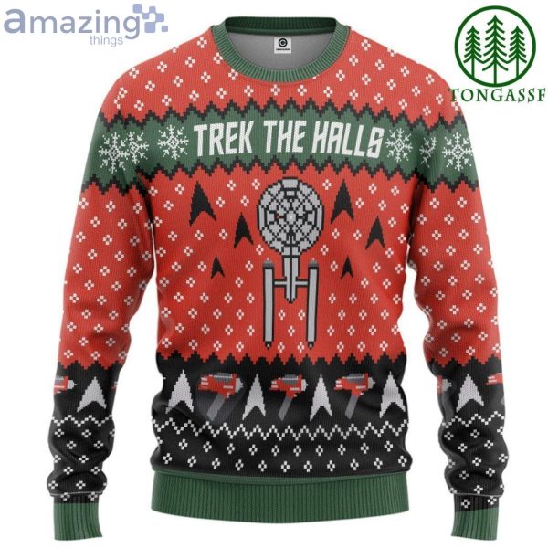 Star Trek Trek The Halls Christmas Edition Custom Ugly Sweaterproduct photo 1