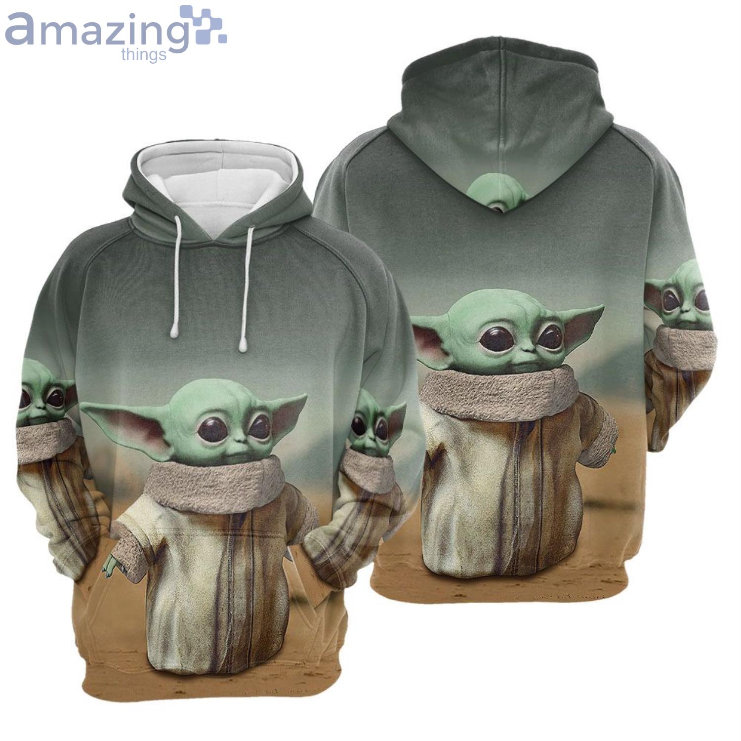 Star Wars Baby Yoda Walking All Over Print 3D Hoodie image Star Wars Baby Yoda Walking All Over Print 3D Hoodieproduct photo 1