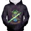 Star Wars Legendary Jedi Master Yoda Animation Black Full Print 3D Hoodie