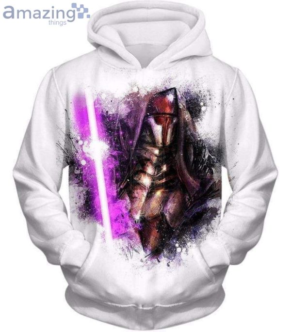 Star Wars Sith Lord Darth Revan Purple Lightsaber Fan Art White 3D Hoodieproduct photo 2