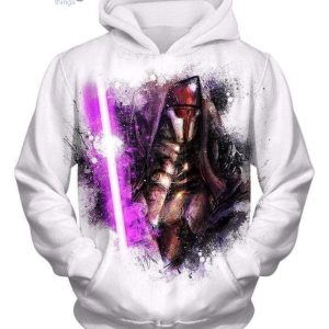 Star Wars Sith Lord Darth Revan Purple Lightsaber Fan Art White 3D Hoodieproduct photo 1
