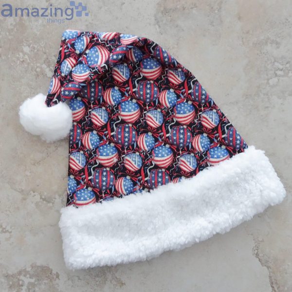 Stars & Stripes Christmas Ornaments Christmas Santa Hat For Adult And Child Product Photo 2