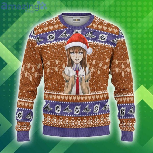 Steins Gate Christmas Ugly Sweater Custom Kurisu Makise Anime 3D Sweater Product Photo 1