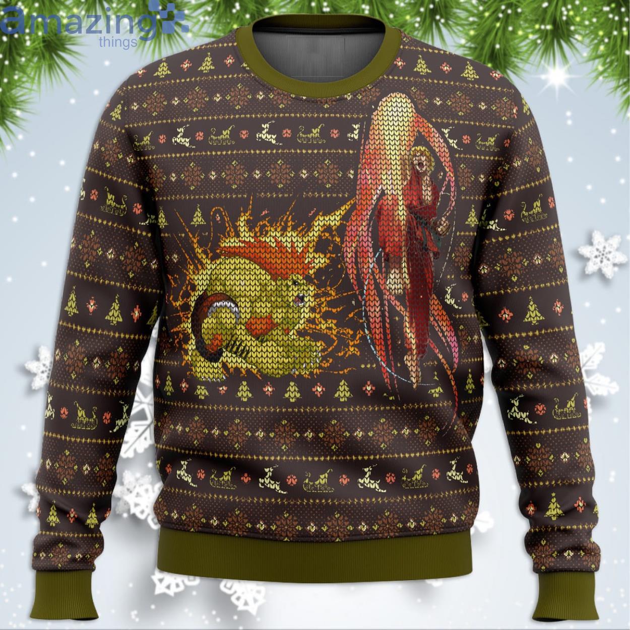 Street Fighter Ken Vs. Blanka Funny Christmas Gift Ugly Christmas Sweater Product Photo 1
