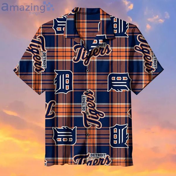 Striped Style Detroit Tigers Baseball Fans Gift Logo Sport Lover Hawaiian Shirt Product Photo 1