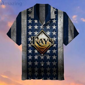 Striped Style Mlb Tampa Bay Rays Fans Gift Logo Sport Lover Hawaiian Shirt Product Photo 1