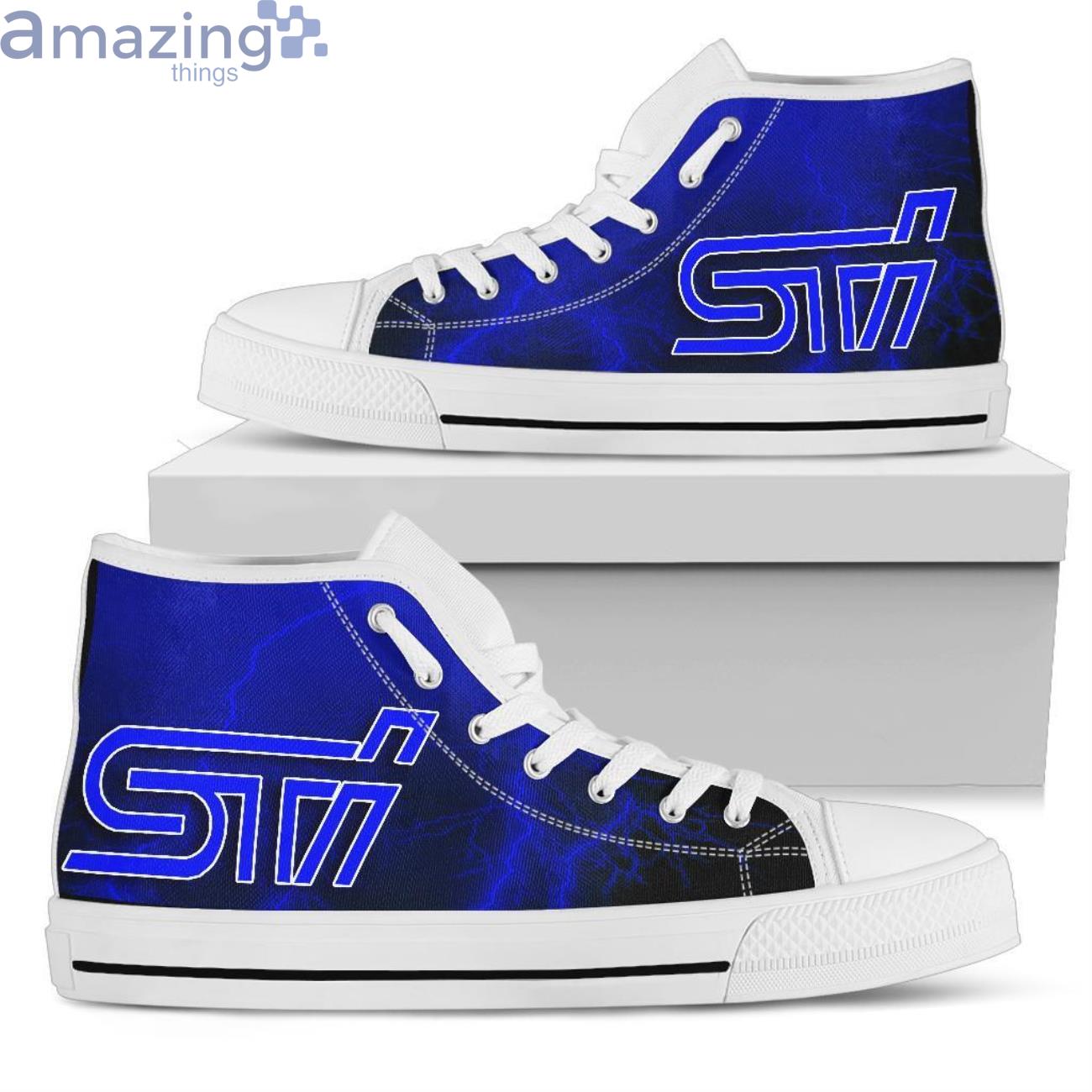 Subaru Sti Thunder and Lightning Blue High Top Shoes image Subaru Sti Thunder and Lightning Blue High Top Shoes Product Photo 7