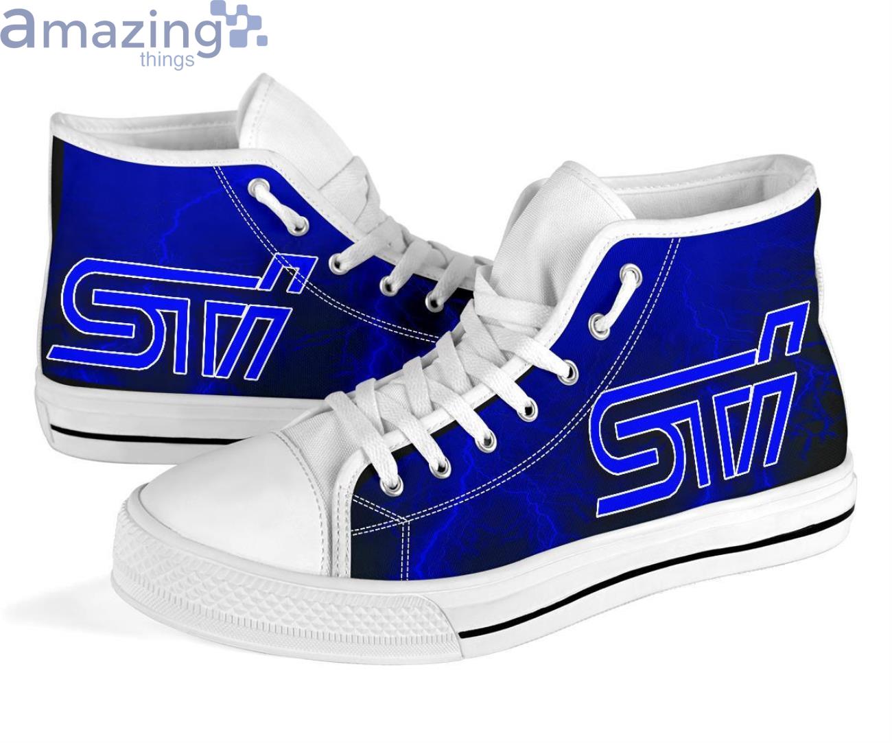 Subaru Sti Thunder and Lightning Blue High Top Shoes image Subaru Sti Thunder and Lightning Blue High Top Shoes Product Photo 9
