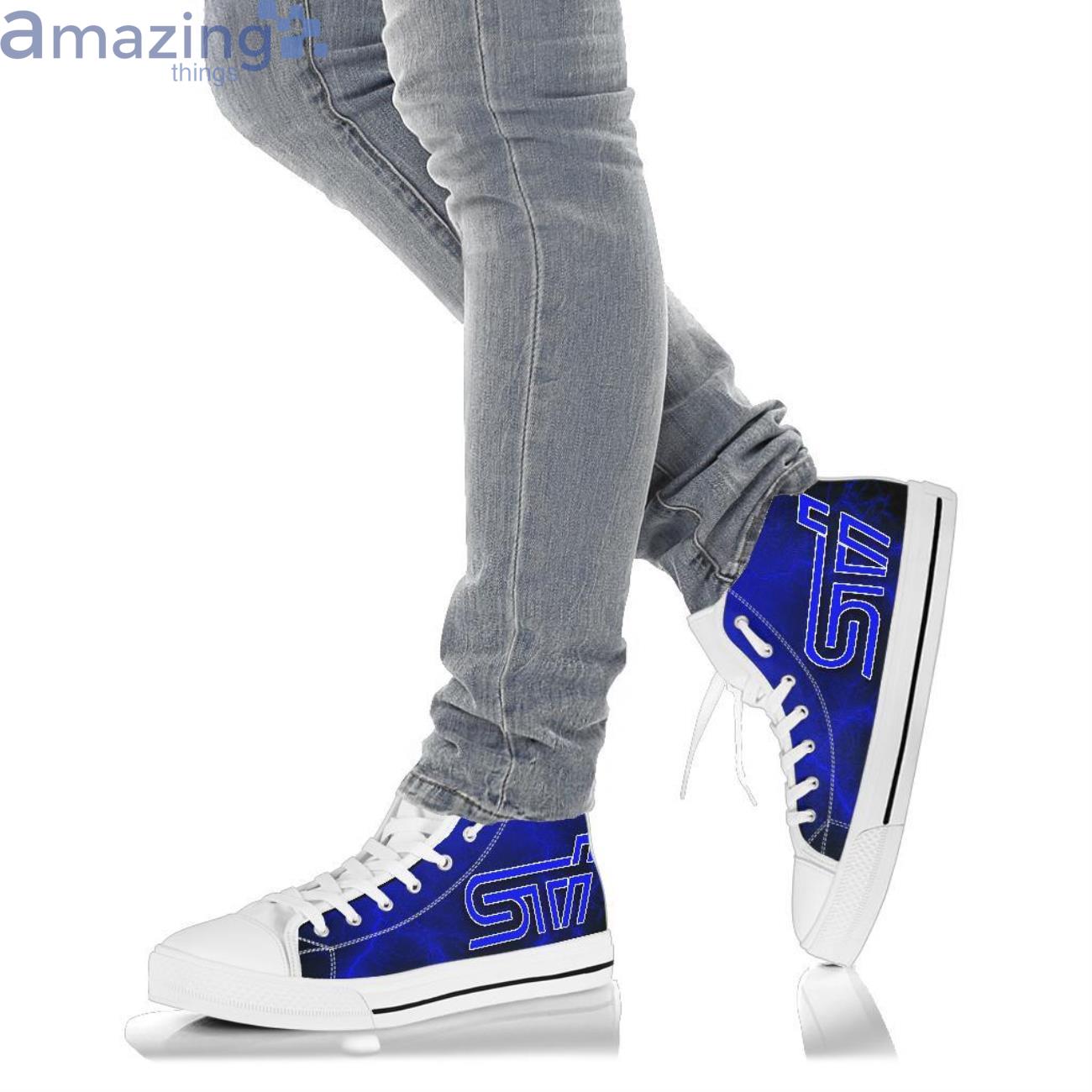 Subaru Sti Thunder and Lightning Blue High Top Shoes image Subaru Sti Thunder and Lightning Blue High Top Shoes Product Photo 10