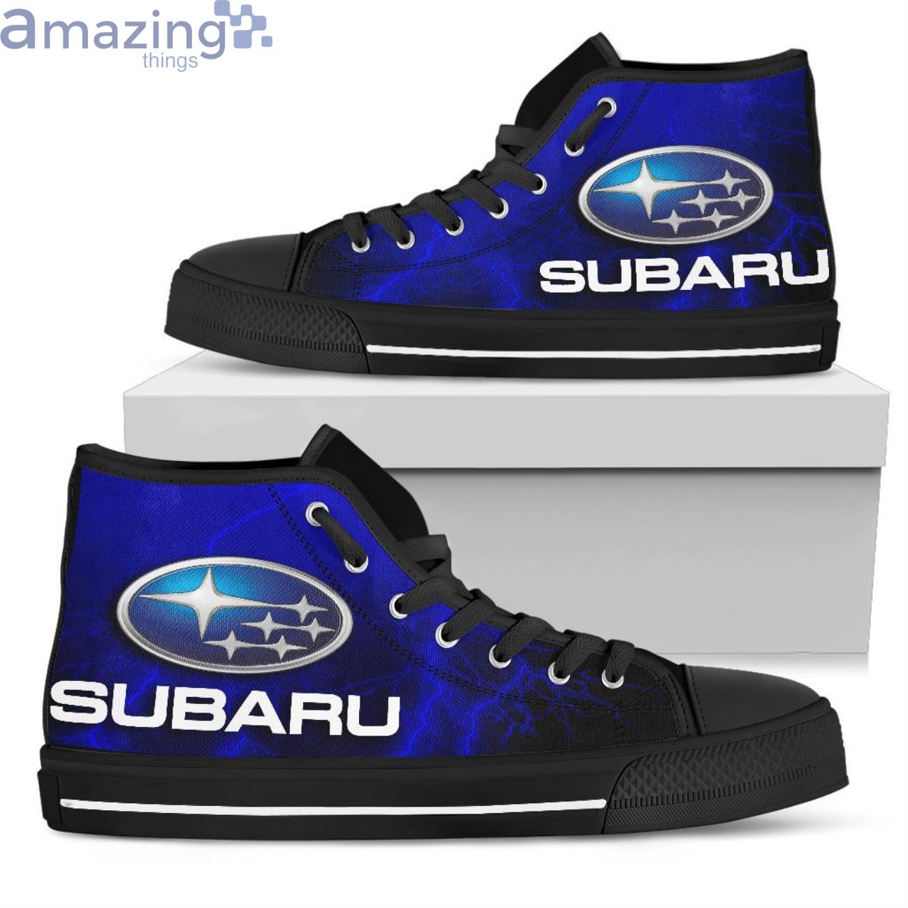 Subaru Thunder and Lightning Blue High Top Shoes Product Photo 1